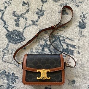 Celine Teen Triomphe Crossbody with Gold Hardware